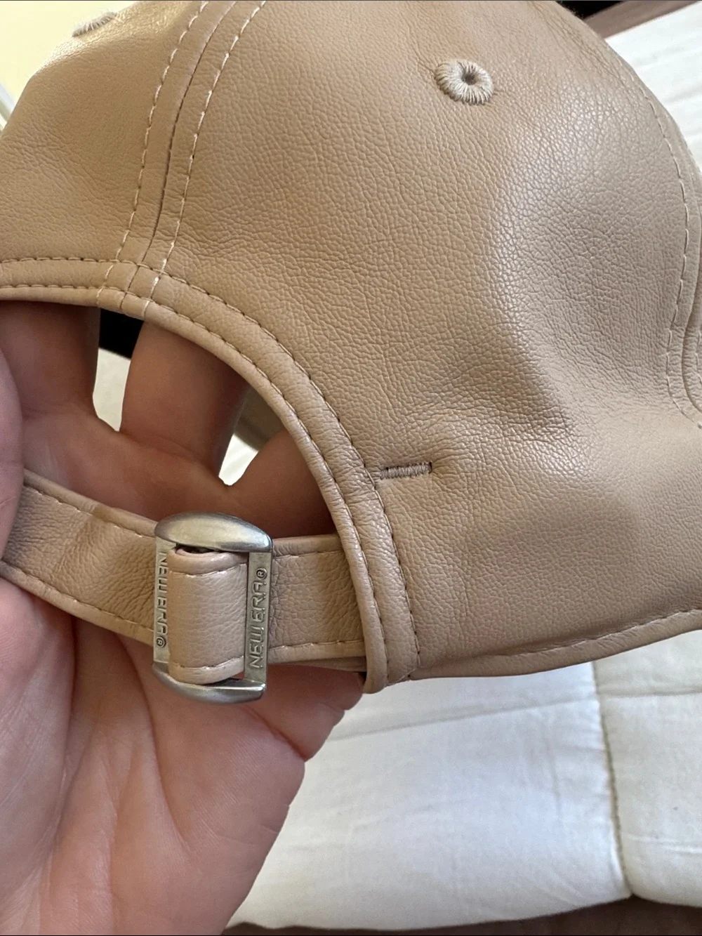 New Era Tan LA Leather Visor Baseball Cap